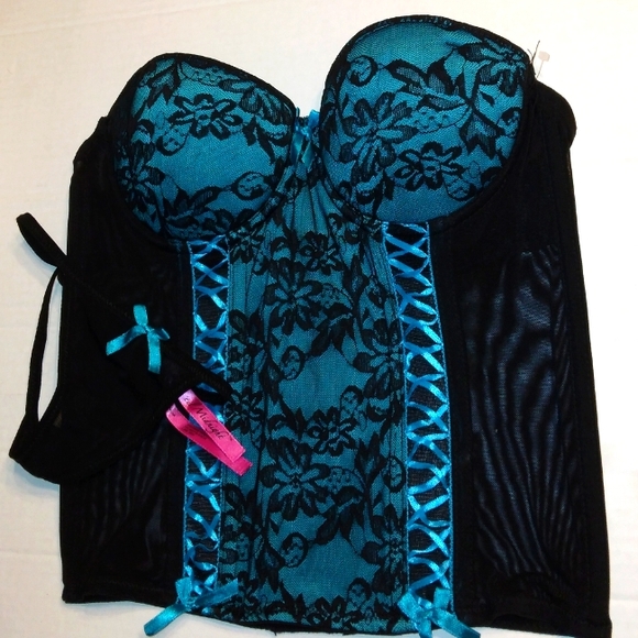 NWT Sexy lingerie Bustier G-String Push-up 2 piece Set *Small - Picture 2 of 11
